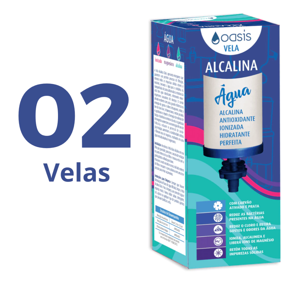 Caixa com 2 unid. - Vela Alcalina com Magnésio - Oasis